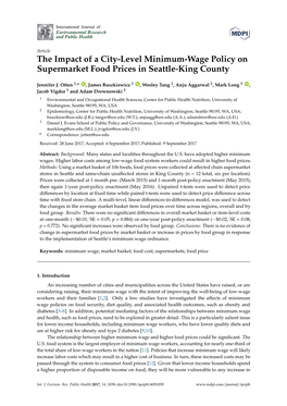 The Impact of a City-Level Minimum-Wage Policy on Supermarket Food Prices in Seattle-King County