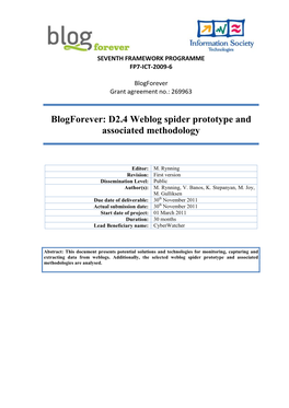 D2.4 Weblog Spider Prototype and Associated Methodology