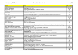 C G Jung Society of Melbourne Master Library Spreadsheet January 2014