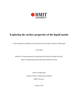 Exploring the Surface Properties of the Liquid Metals