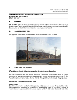 Guidelines 8Th and Penn Neighborhood Redevelopment Zone to Review Projects Within the 8Th and Pennsylvania Urban Conservation Overlay District