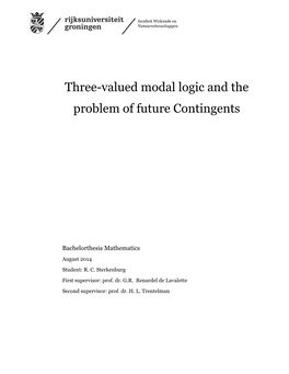 Three-Valued Modal Logic and the Problem of Future Contingents