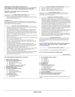 PARSABIV  Injection: 2.5 Mg/0.5 Ml Solution in a Single-Dose Vial (3) Safely and Effectively