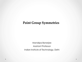 Point Group Symmetries