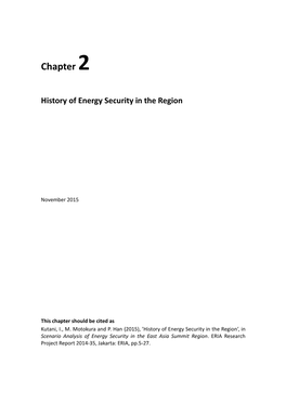 Chapter 2. History of Energy Security in the Region