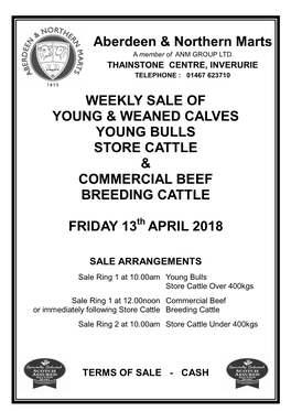 Aberdeen & Northern Marts WEEKLY SALE of YOUNG & WEANED