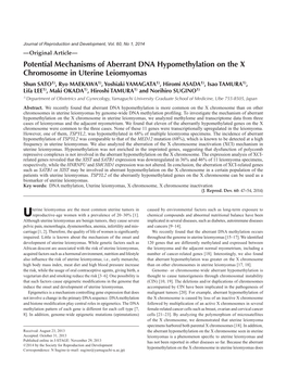 Potential Mechanisms of Aberrant DNA Hypomethylation on the X Chromosome in Uterine Leiomyomas