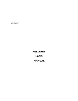 Military Land Manual