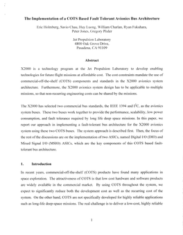 The Implementation of a COTS Based Fault Tolerant Avionics Bus Architecture