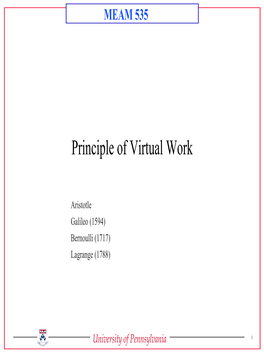 Principle of Virtual Work