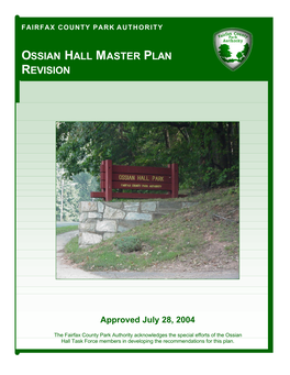 Ossian Hall Master Plan Revision