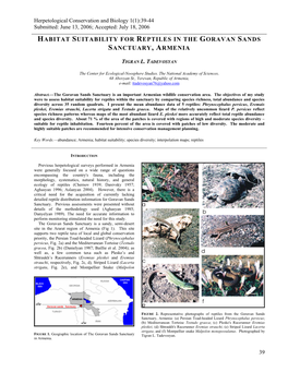 Habitat Suitability for Reptiles in the Goravan Sands Sanctuary, Armenia