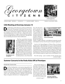 CAG Meeting at Evermay January 15 Summer Concerts in the Parks