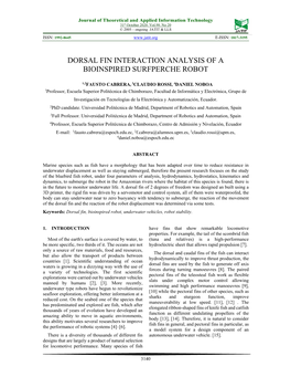 Dorsal Fin Interaction Analysis of a Bioinspired Surfperche Robot