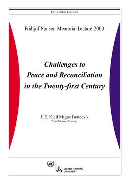 Nansen Lecture