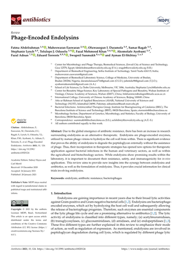 Phage-Encoded Endolysins