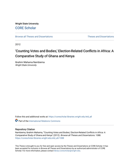 Election-Related Conflicts in Africa: a Comparative Study of Ghana and Kenya