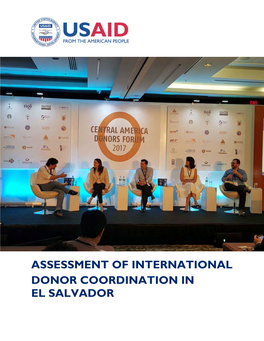 Assessment of the International Donor Coordination in El Salvador