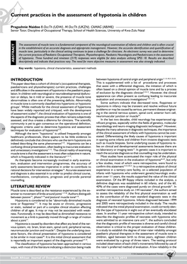 Current Practices in the Assessment of Hypotonia in Children