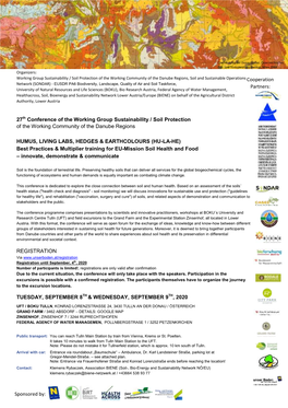 27Th Conference of the Working Group Sustainability / Soil Protection of the Working Community of the Danube Regions