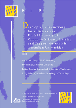 Eveloping a Framework for a Useable and Useful Inventory of Computer-Facilitated D Eveloping a Framework for Useable and Useful Inventory EIP