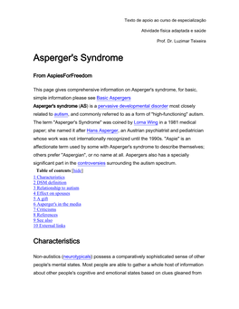 Asperger's Syndrome