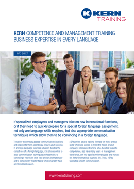 Kern Competence and Management Training Business Expertise in Every Language