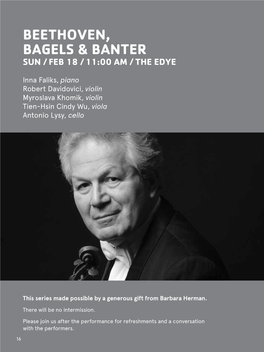 Beethoven, Bagels & Banter