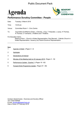 (Public Pack)Agenda Document for Performance Scrutiny Committee