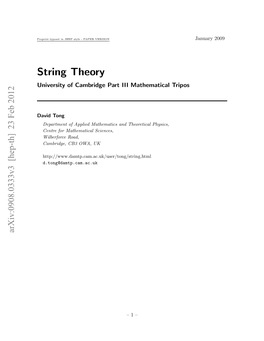 String Theory • This Two Volume Work Is the Standard Introduction to the Subject
