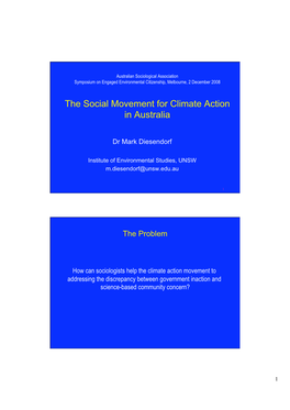 The Social Movement for Climate Action in Australia