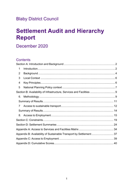 Settlement Audit and Hierarchy Report December 2020