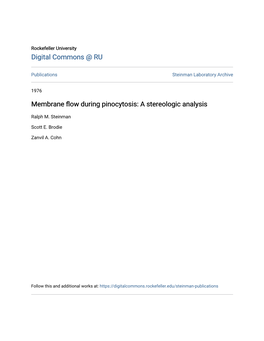 Membrane Flow During Pinocytosis: a Stereologic Analysis