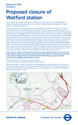 Proposed Closure of Watford Station