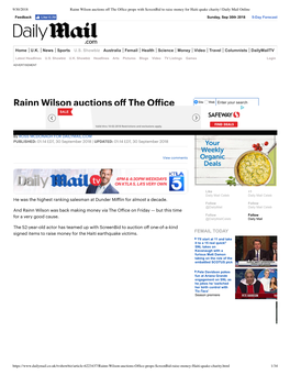 Rainn Wilson Auctions Off the O Ice Props with Screenbid to Raise