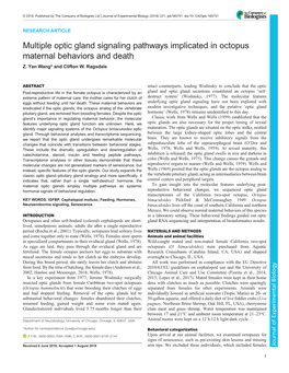 Multiple Optic Gland Signaling Pathways Implicated in Octopus Maternal Behaviors and Death Z