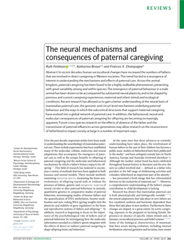 The Neural Mechanisms and Consequences of Paternal Caregiving