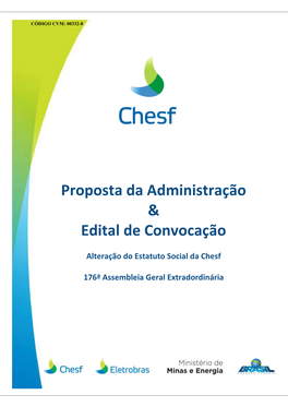 Proposta Da Administração & Edital De Convocação