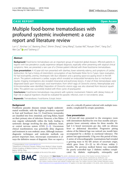 Multiple Food-Borne Trematodiases with Profound Systemic Involvement