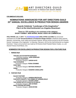 ADG Nominations 2019