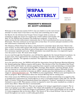 WSPAA QUARTERLY Volume 16 June 2015