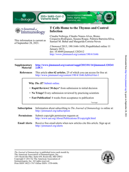 Infection T Cells Home to the Thymus and Control