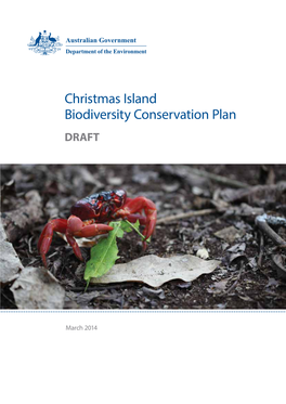 Christmas Island Biodiversity Conservation Plan DRAFT