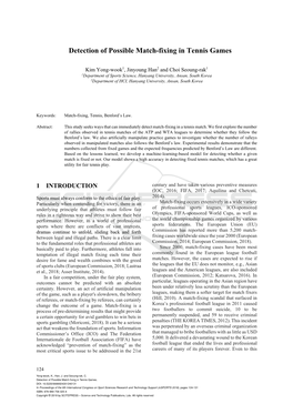 Detection of Possible Match-Fixing in Tennis Games