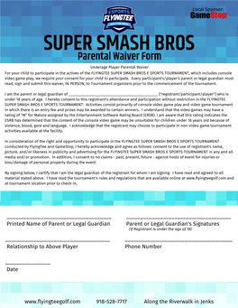 July E-Tournament Forms Super Smash Brothers