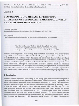 Chapter 8 DEMOGRAPHIC STUDIES and LIFE-HISTORY STRATEGIES