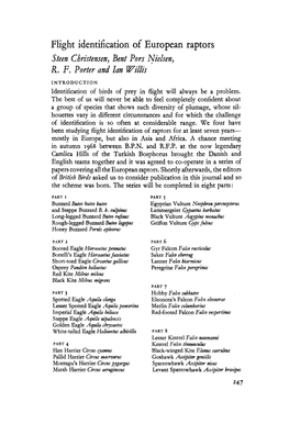 Flight Identification of European Raptors Steen Christensen, Bent Pors Nielsen, R