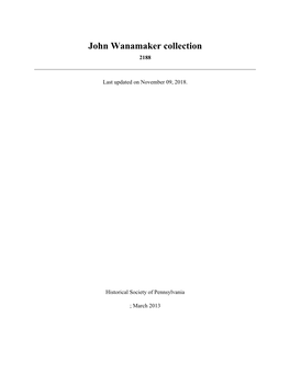 John Wanamaker Collection 2188