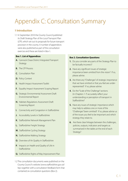 Appendix C: Consultation Summary