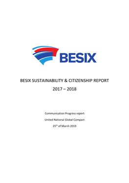 Besix Sustainability & Citizenship Report 2017 – 2018
